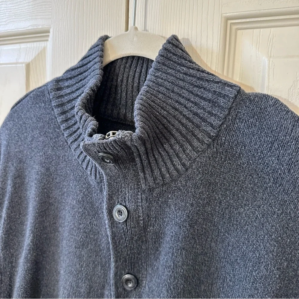American Eagle Athletic Fit Knit Henley Sweater Mens Size XXL Heather Gray